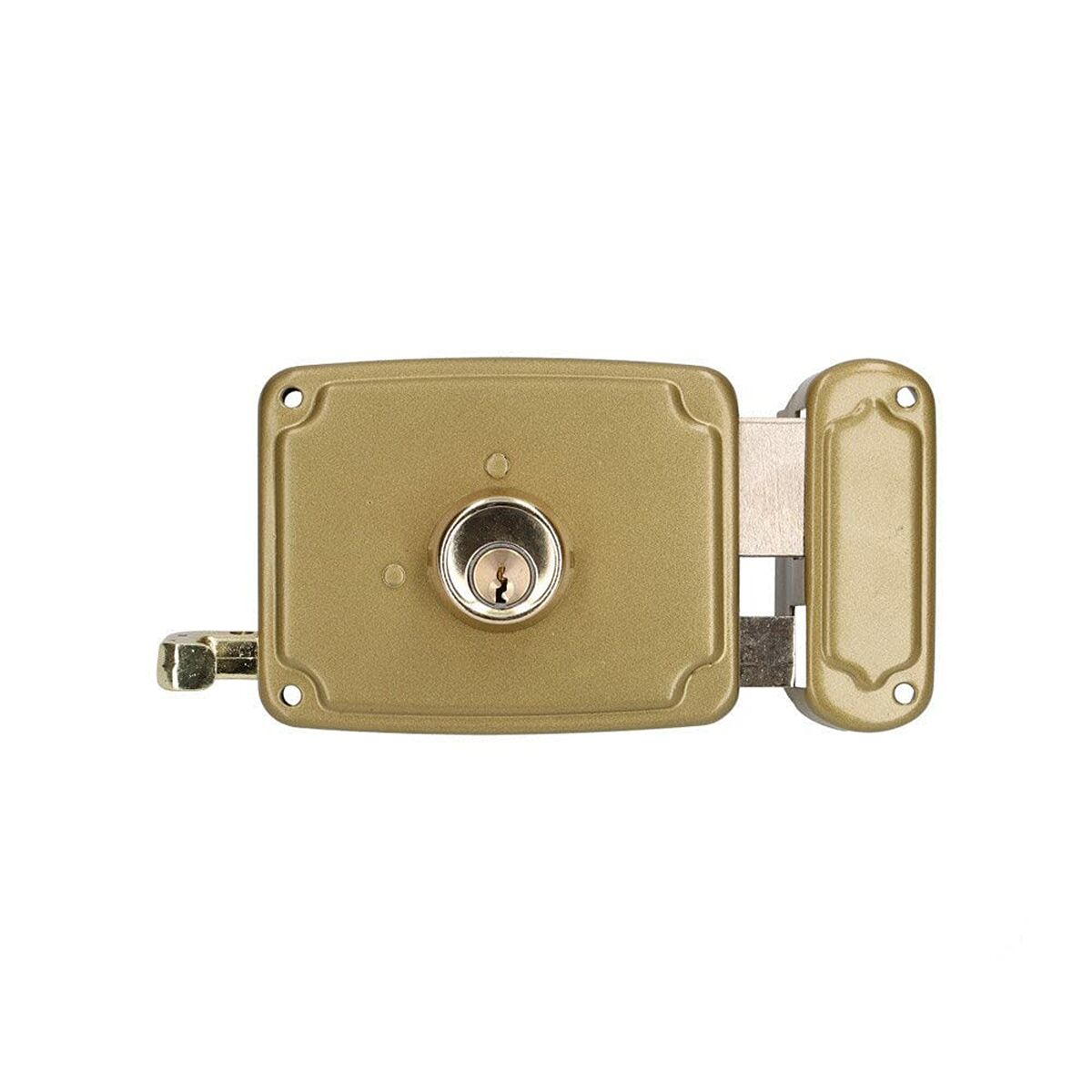 Fechadura de sobreposição EDM 85263 Dourado Aço 120 x 94 mm Sobrepor