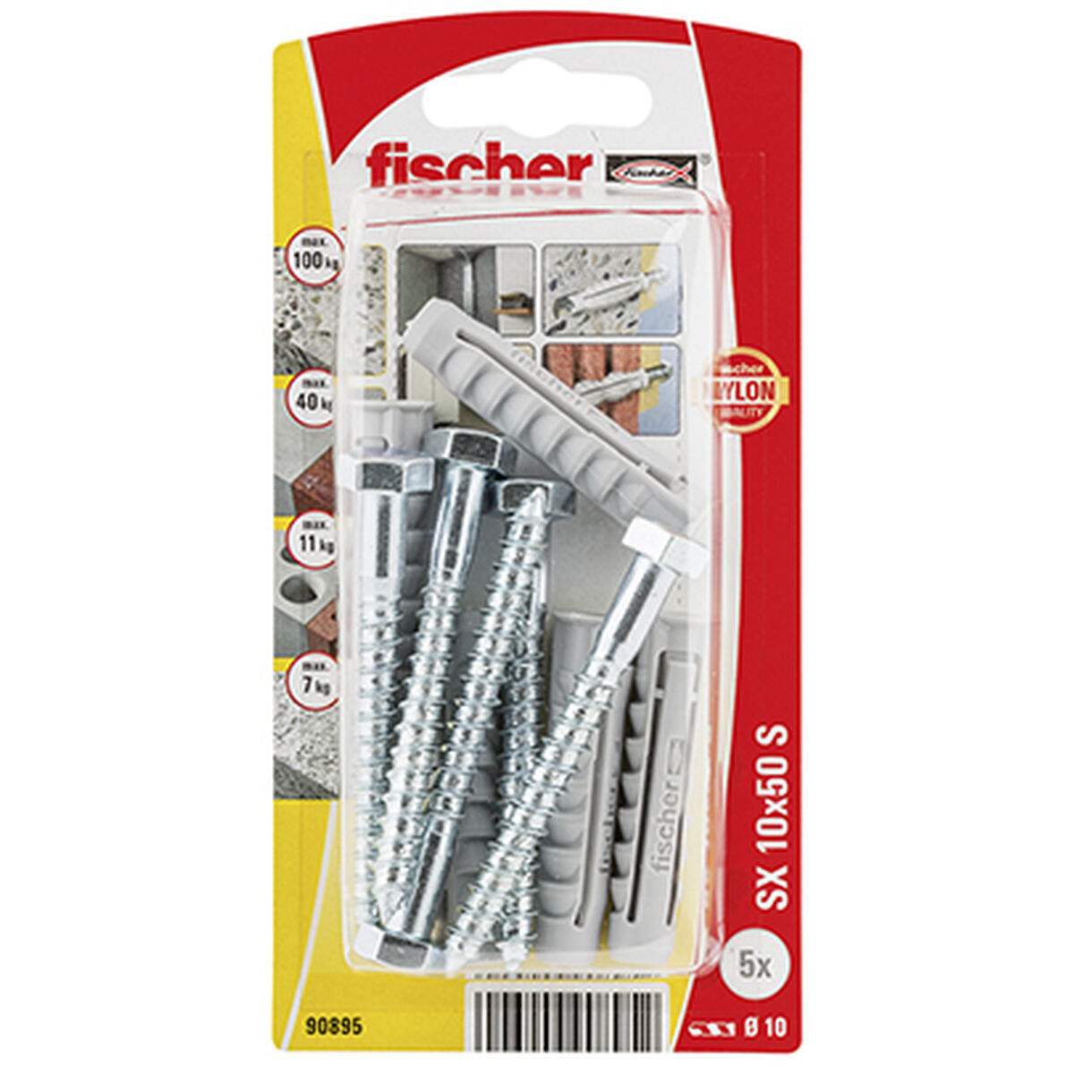 Buchas e parafusos Fischer (5 Unidades)