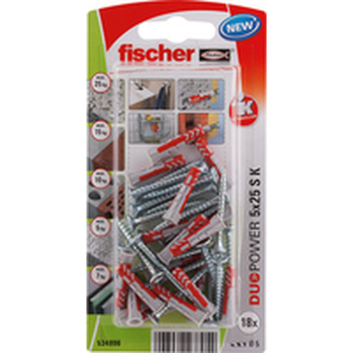 Buchas e parafusos Fischer duopower (18 Unidades)
