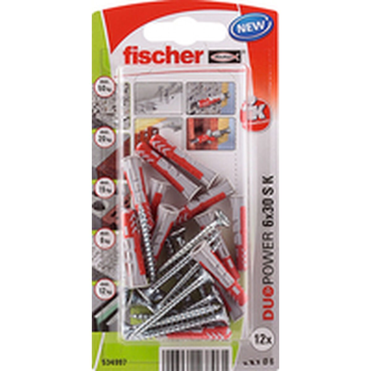 Buchas e parafusos Fischer duopower (12 Unidades)