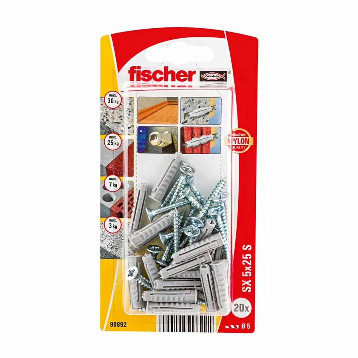 Buchas e parafusos Fischer (20 Unidades)