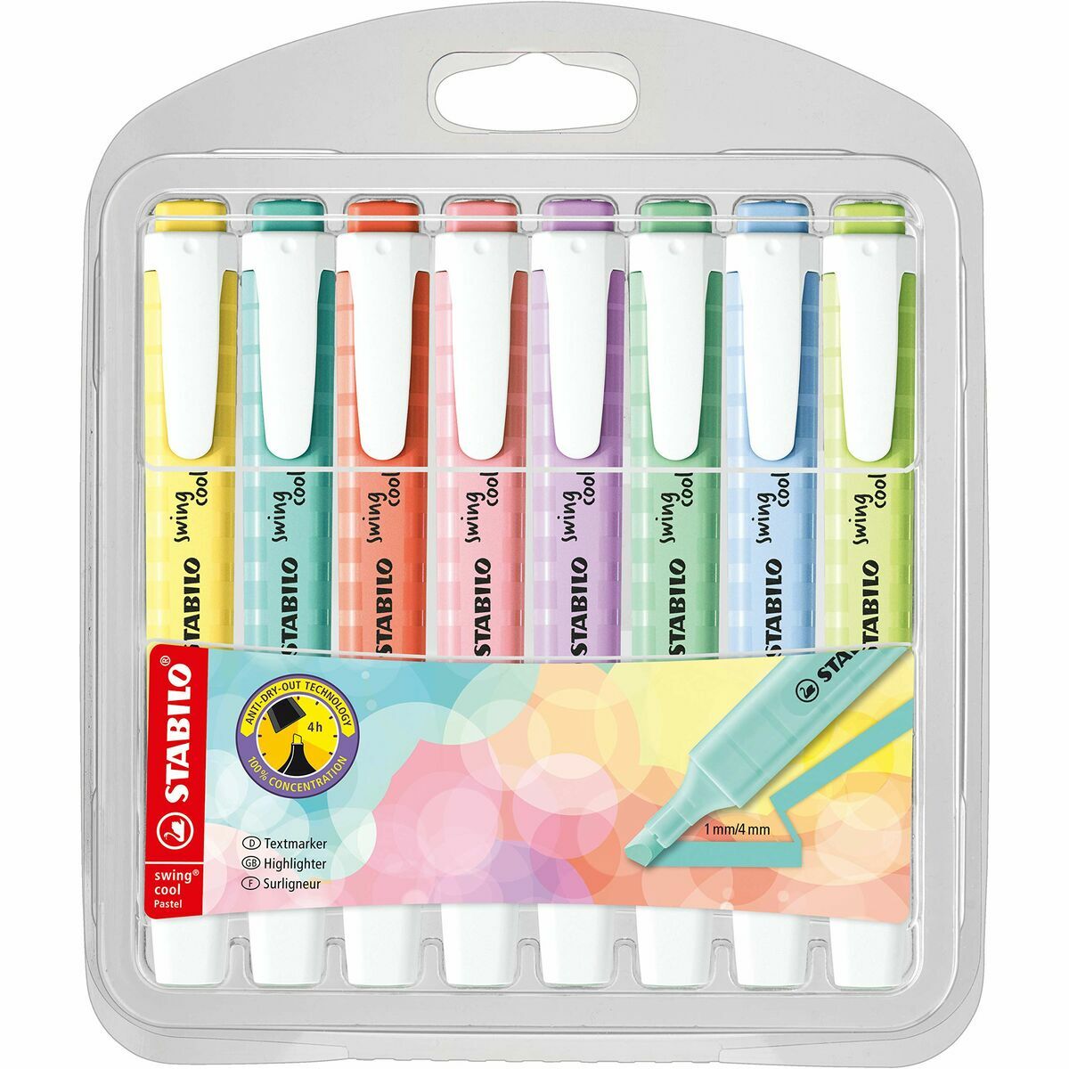 Marcador Fluorescente Stabilo swing cool Pastell Multicolor 8 Peças