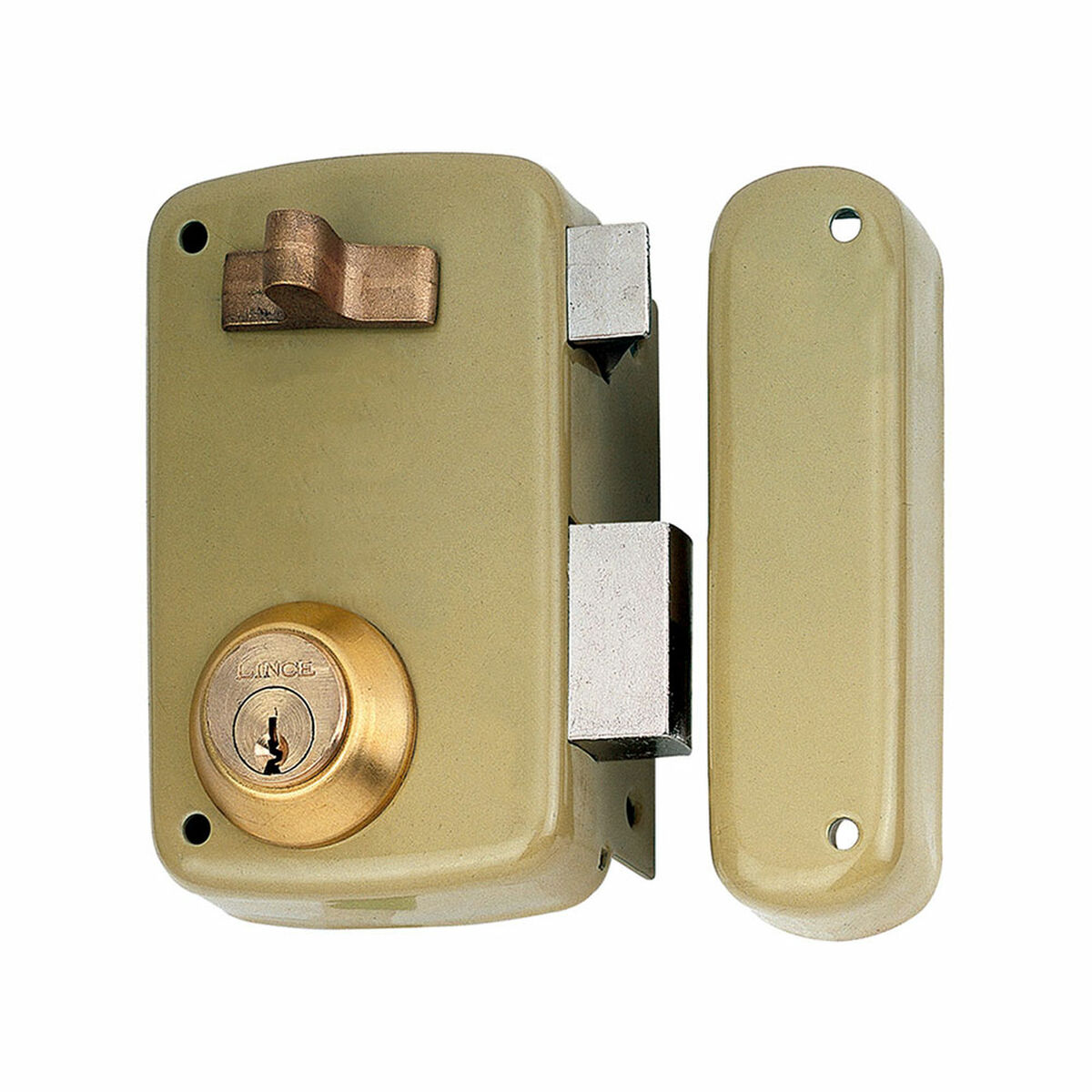 Fechadura de sobreposição Lince 5056a-95056ahe70d Aço Direita 70 mm Sobrepor