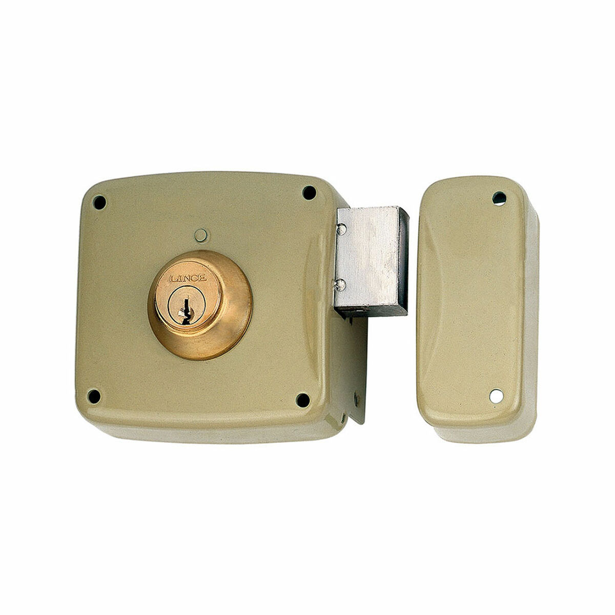 Fechadura de sobreposição Lince 5124a-95124ahe08d Aço Direita 80 mm Sobrepor