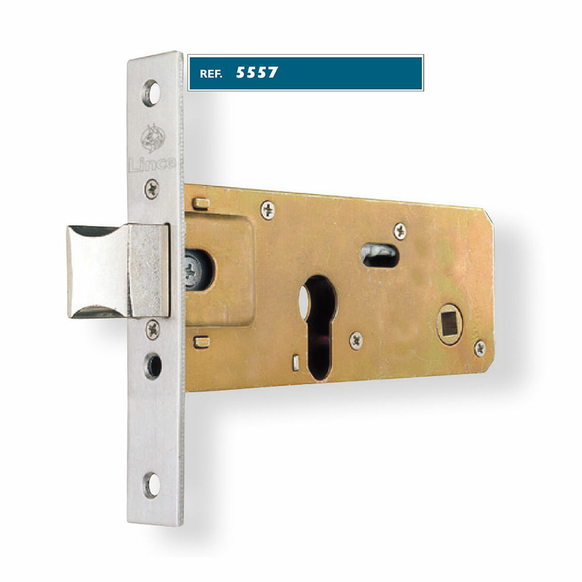 Fechadura de embutir Lince 5557-9555770 Aço inoxidável Níquel 70 mm Embutir