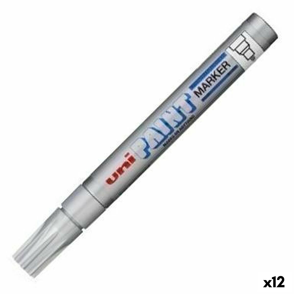 Rotulador permanente Uni-Ball PX-20 Prateado 2,8 mm (12 Unidades)