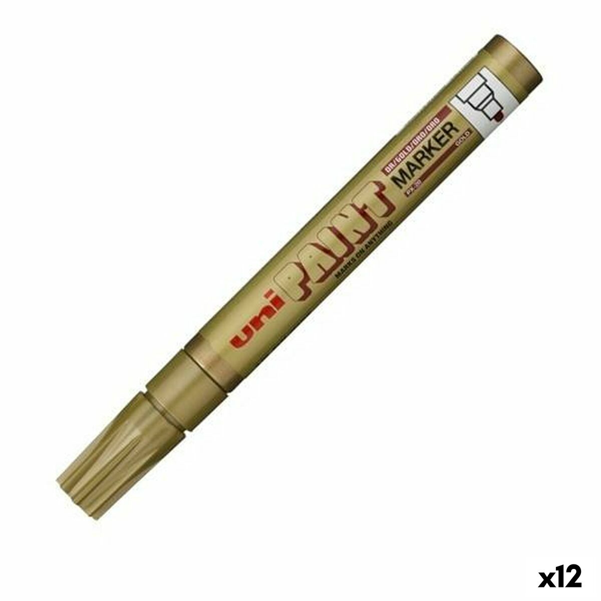Rotulador permanente Uni-Ball PX-20 Dourado (12 Unidades)
