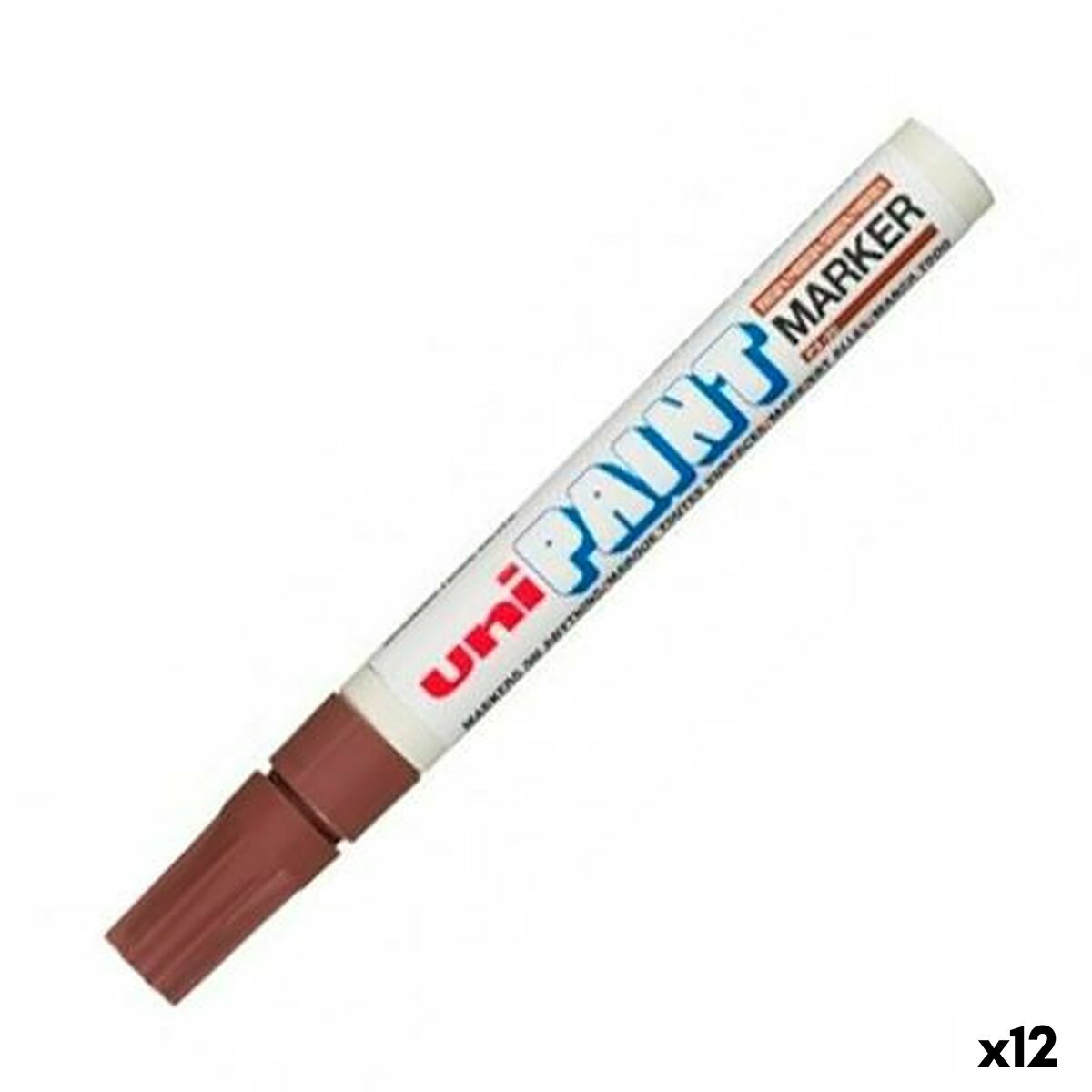 Rotulador permanente Uni-Ball PX-20 Castanho (12 Unidades)