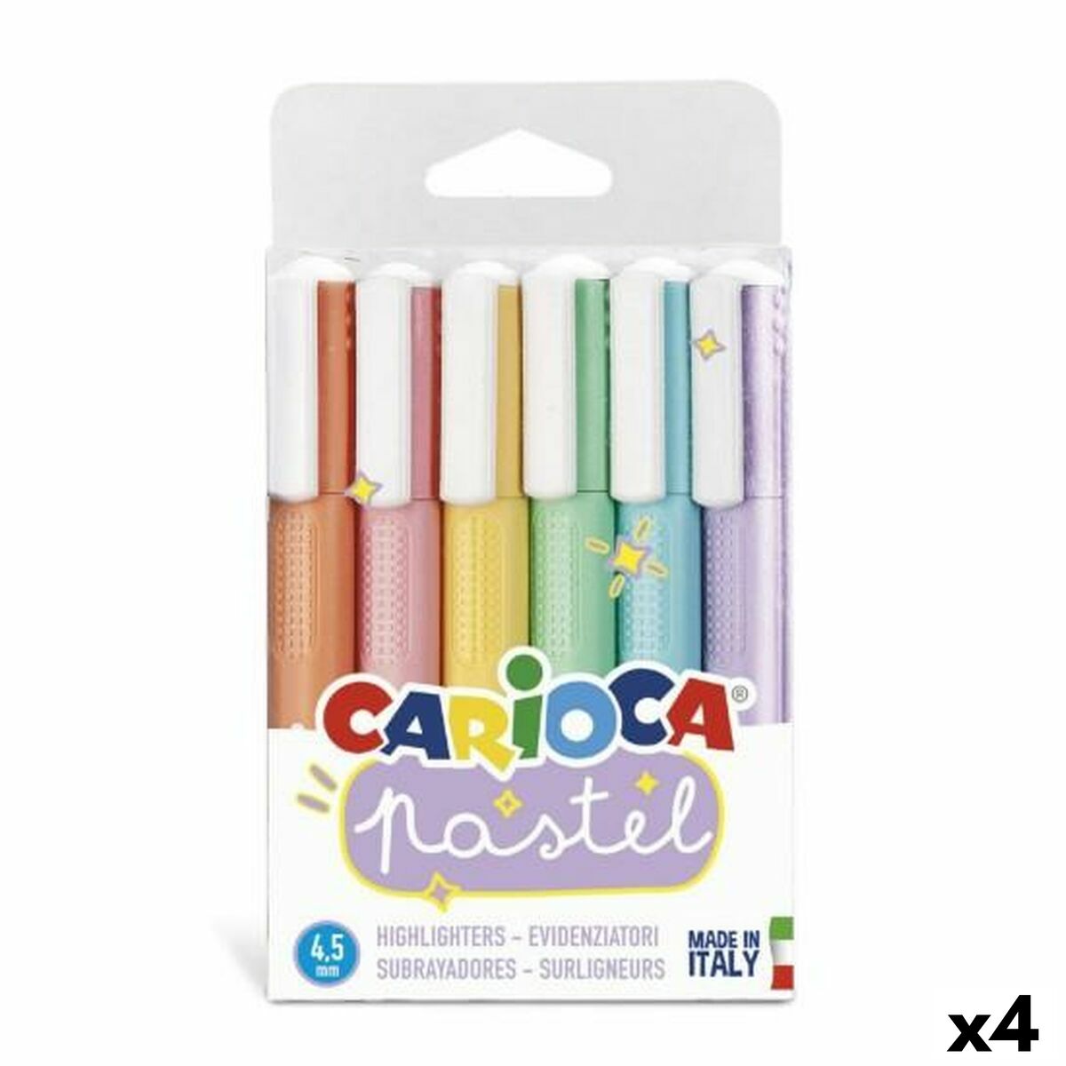 Conjunto de Marcadores Carioca 6 Peças Multicolor Pastel