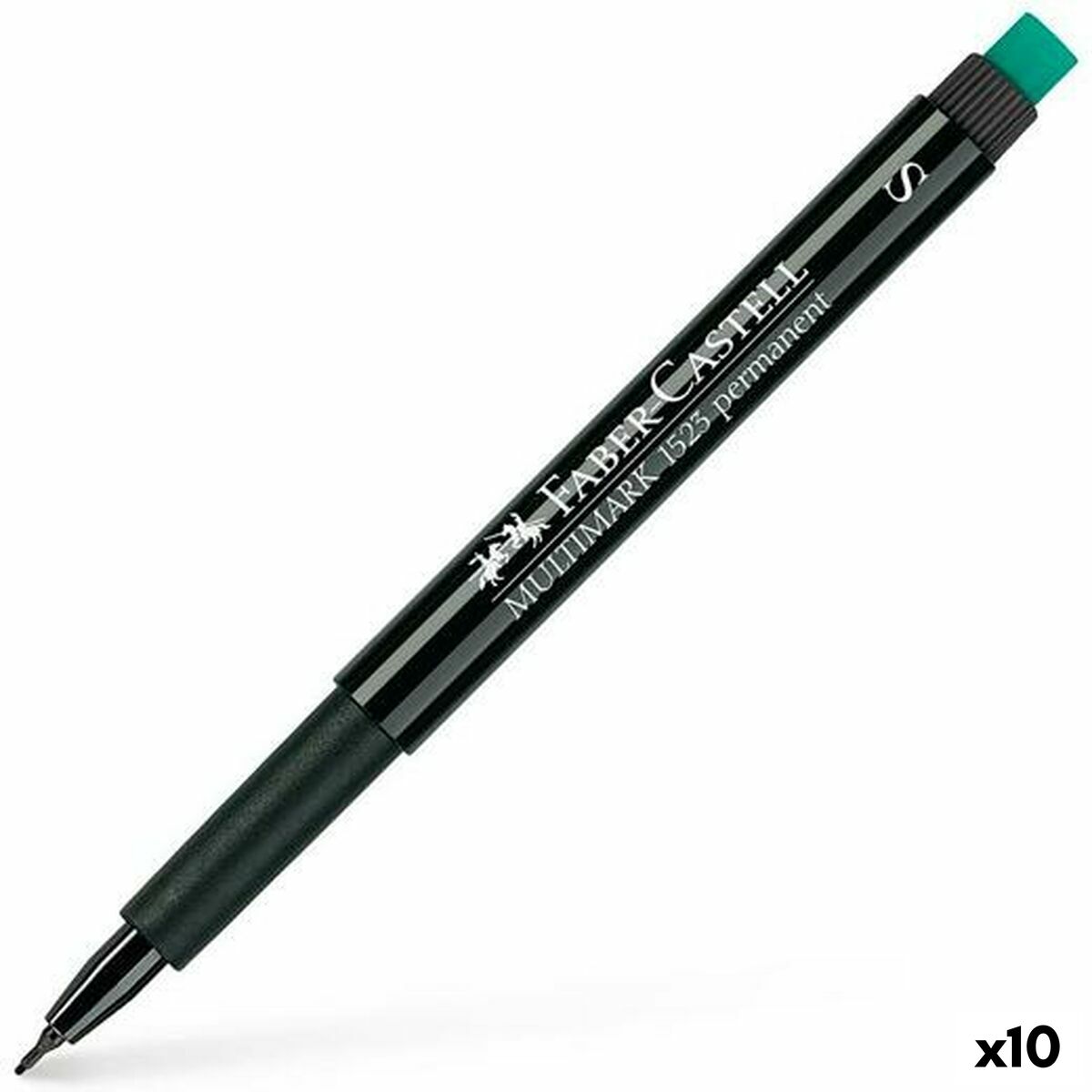 Rotulador permanente Faber-Castell Multimark 1523 S Preto (10 Unidades)