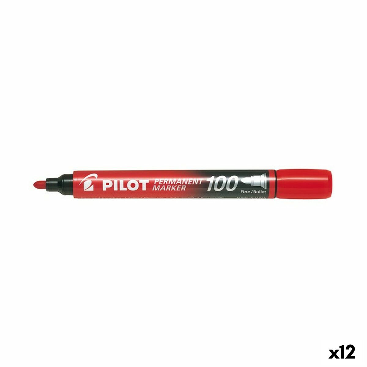 Rotulador permanente Pilot SCA-100 Vermelho (12 Unidades)
