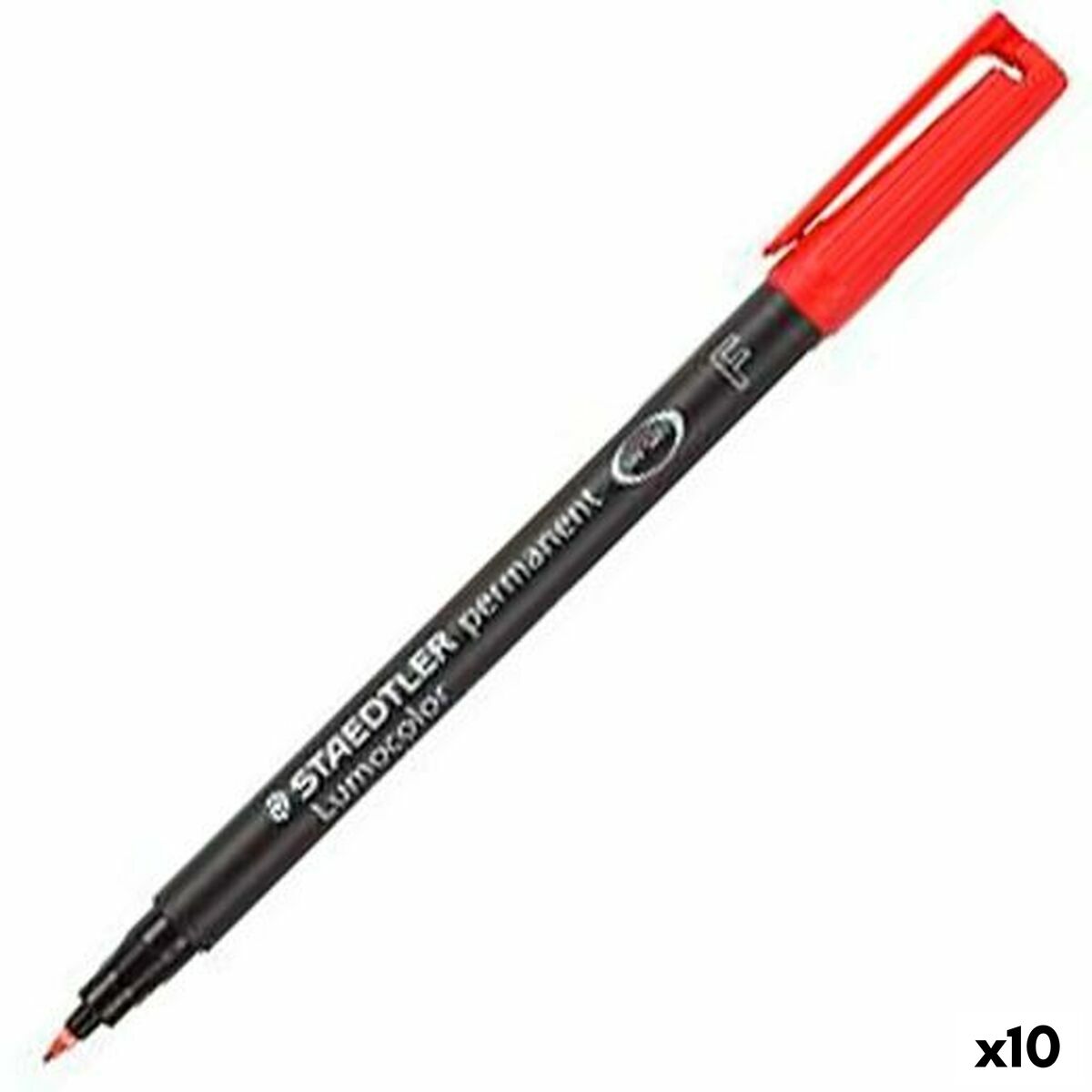 Rotulador permanente Staedtler Lumocolor 318-2 F Vermelho (10 Unidades)