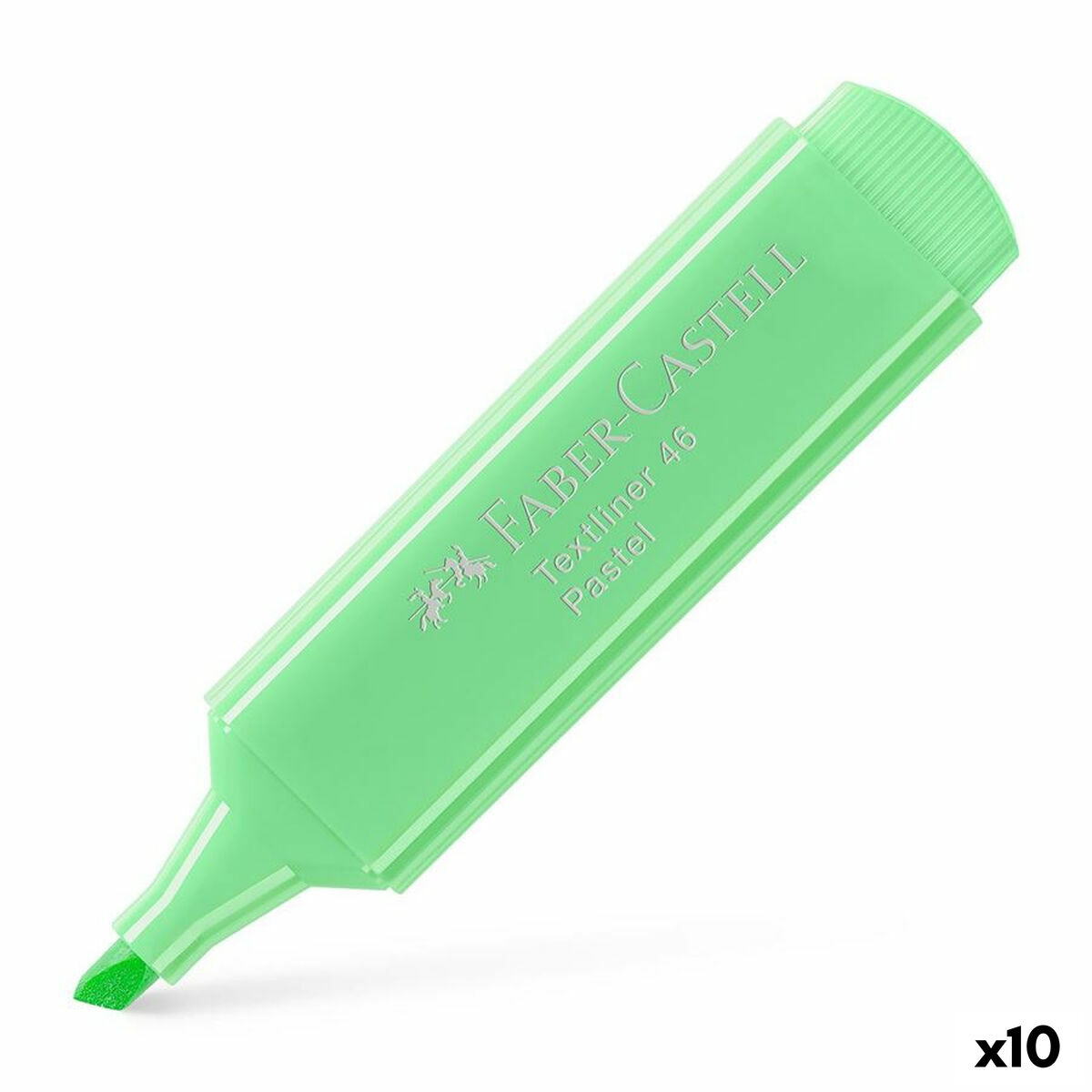 Marcador Fluorescente Faber-Castell Textliner 1546 Pastel Verde Claro (10 Unidades)