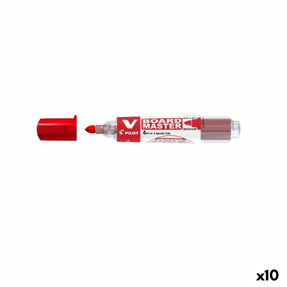 Marcador para Quadro Pilot V Board Master Vermelho Ardósia branca Recarregável (10 Unidades)