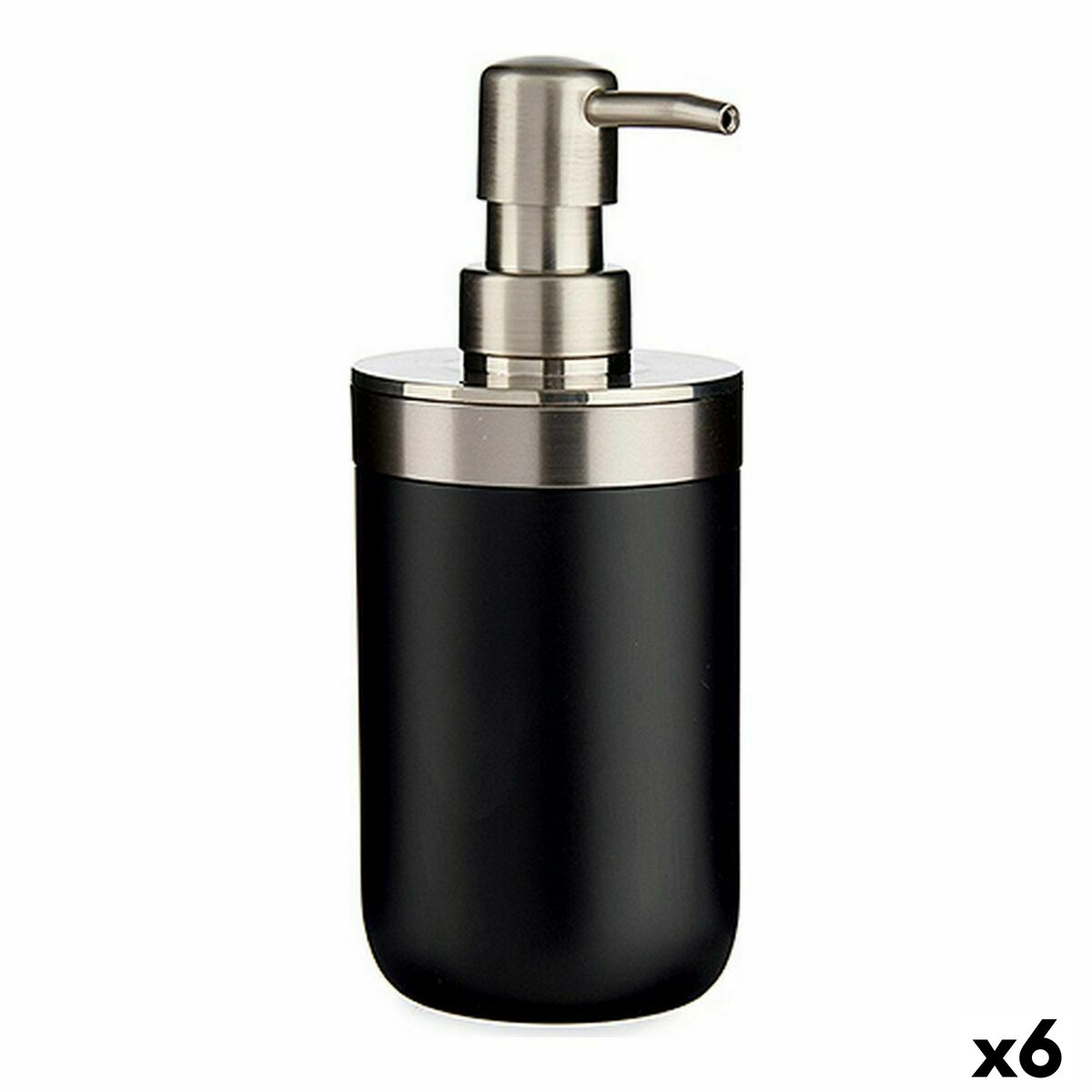 Dispensador de Sabão Berilo Preto Prateado Aço inoxidável Plástico 350 ml 9 x 17 x 8 cm (6 Unidades)