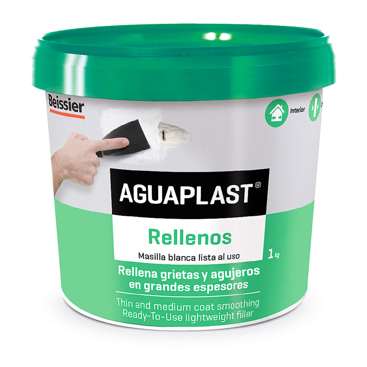 Massa de Vidraceiro Aguaplast 70059-003 Enchimento Branco 1 kg