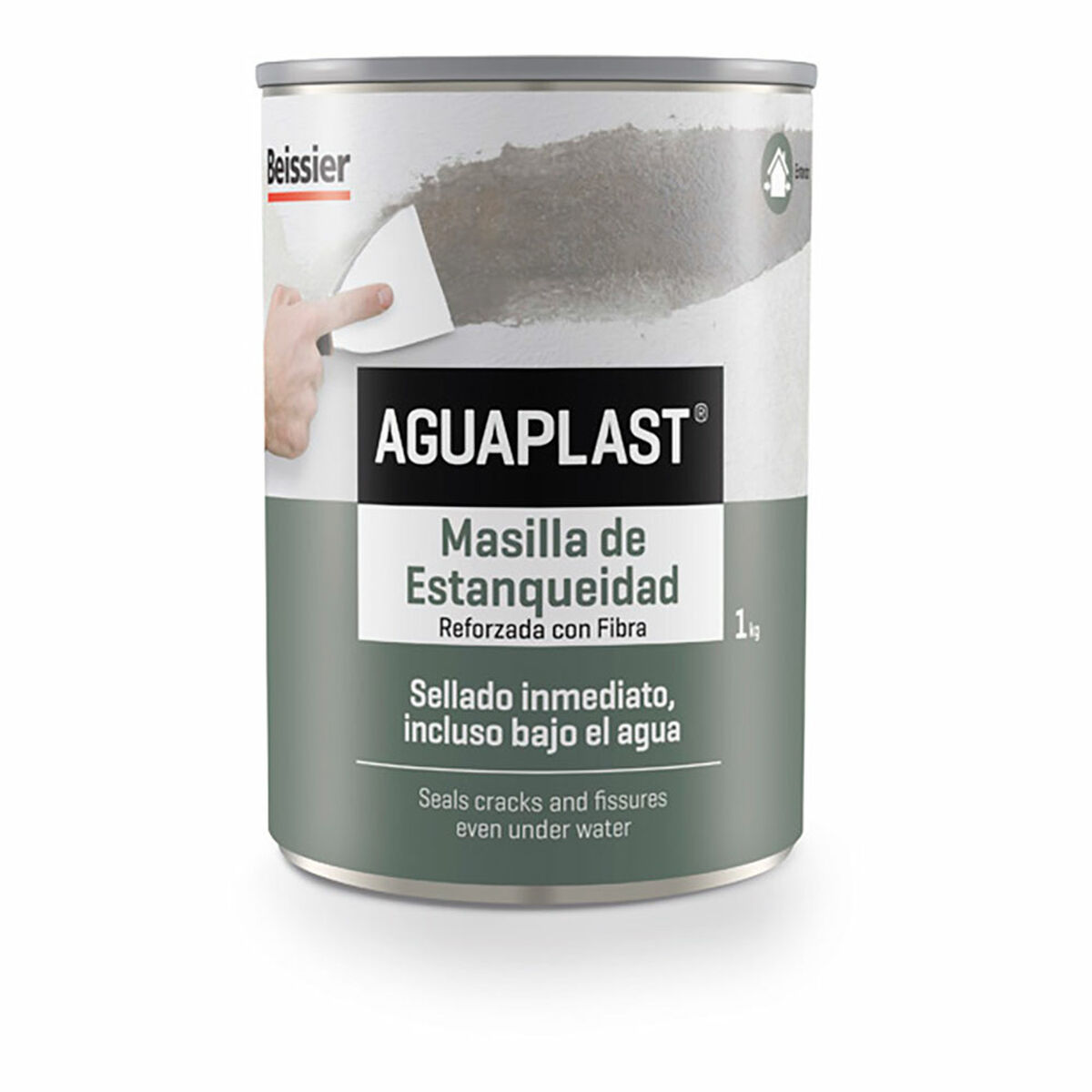Massa de Vidraceiro Aguaplast 70141-001 Estanque Cinzento 1 kg