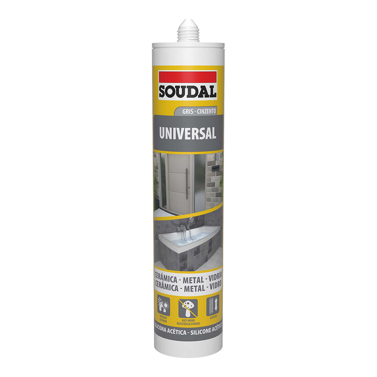 Silicone Soudal 115927 Universal Cinzento 280 ml