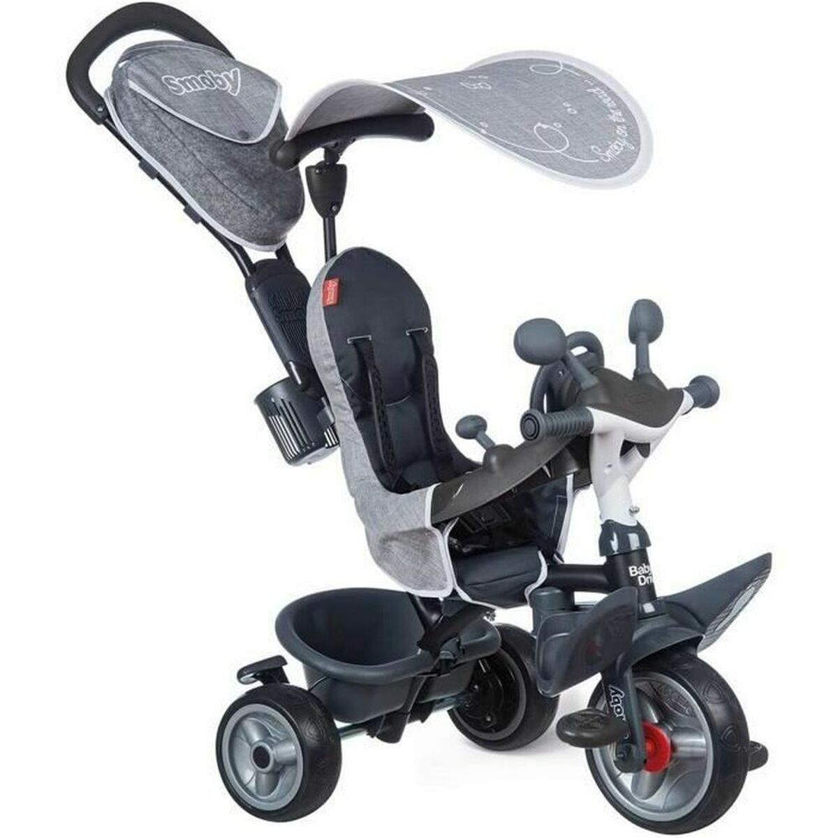 Triciclo Smoby Baby Driver Plus Cinzento