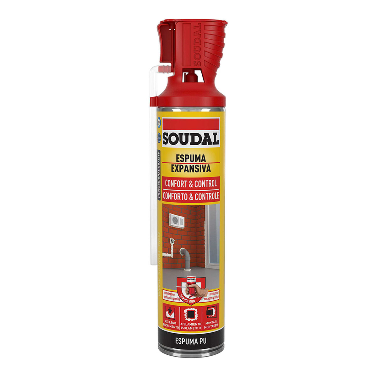 Espuma Soudal Confort & Control 123921 Poliuretano 600 ml