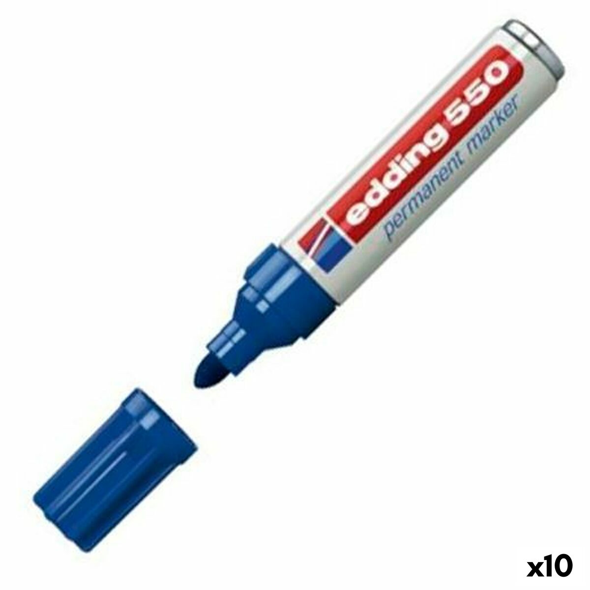 Rotulador permanente Edding 550 Azul (10 Unidades)