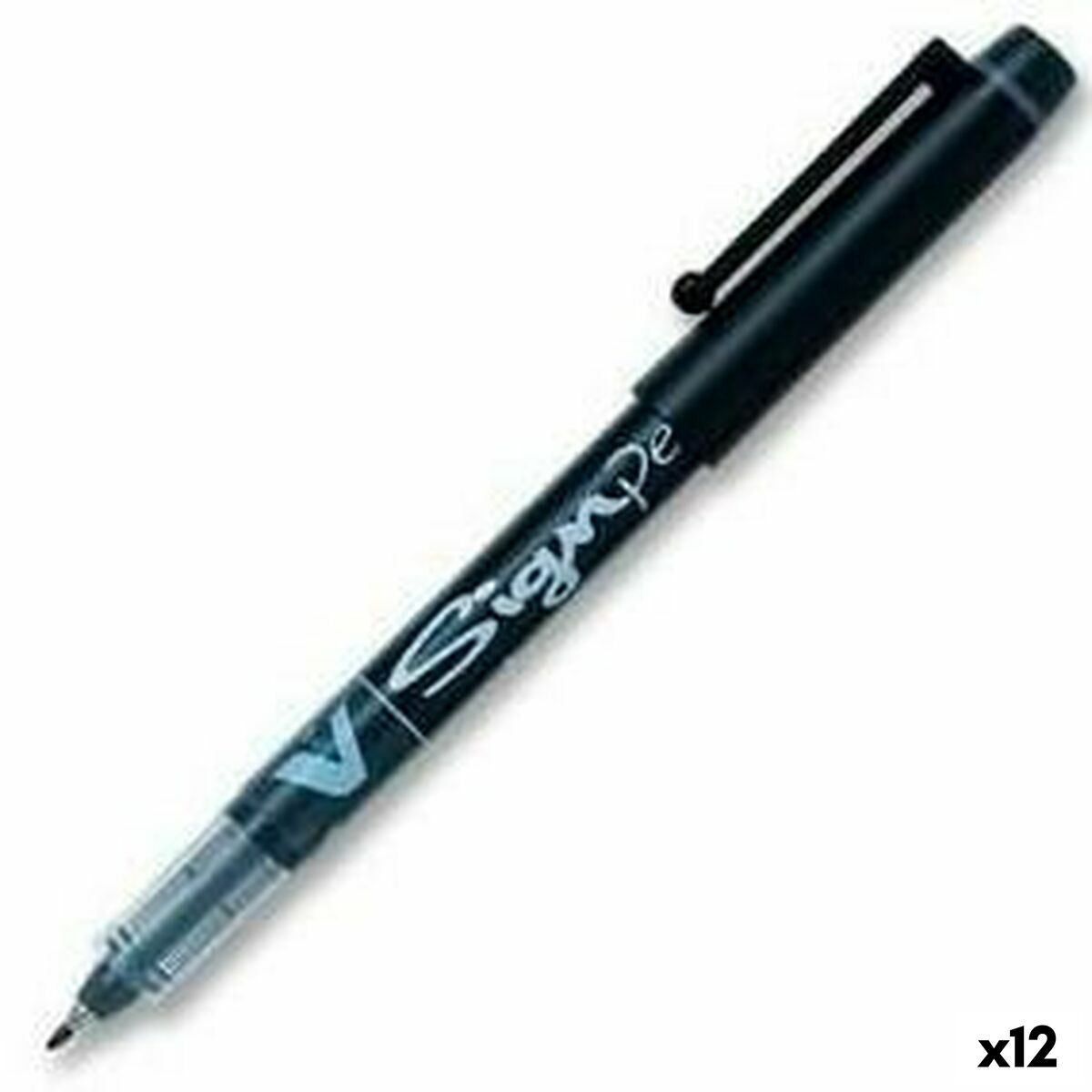 Esferográfica de tinta líquida Pilot V-Sign Preto 0,6 mm (12 Unidades)