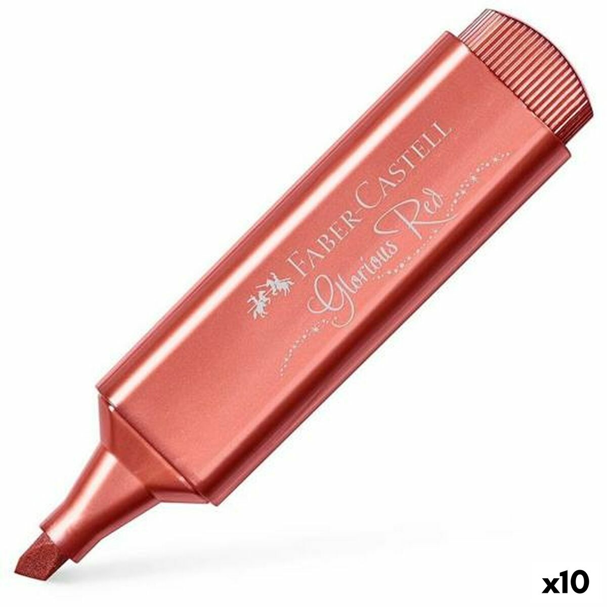 Marcador Faber-Castell Textliner 46 metálico Vermelho (10 Unidades)