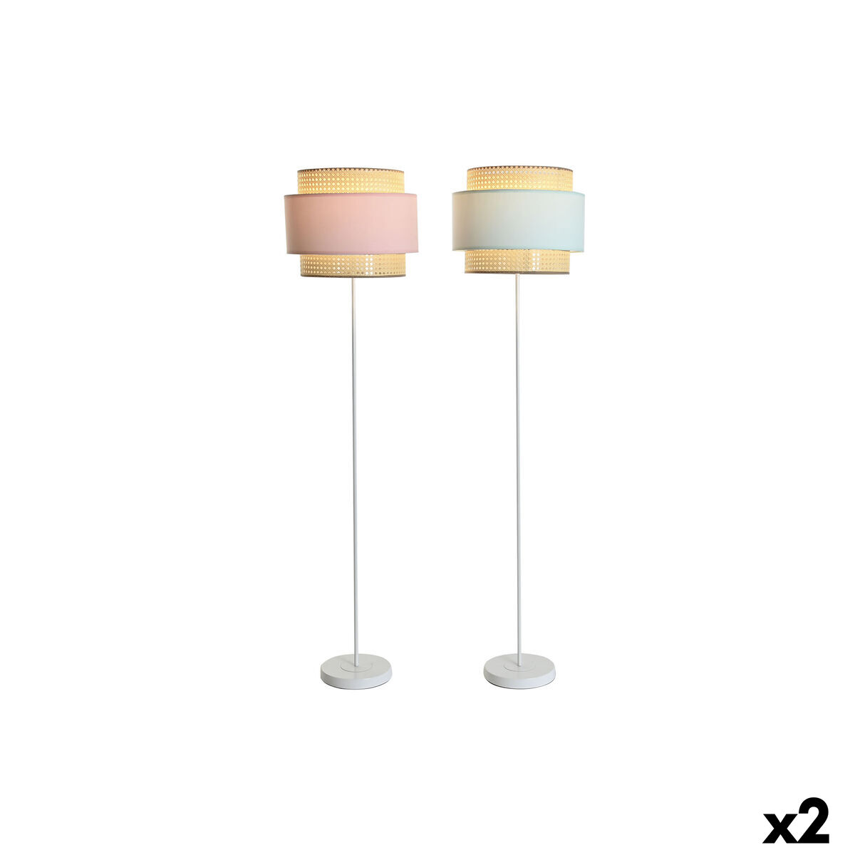 Luminária de chão DKD Home Decor 38 x 38 x 154 cm Cor de Rosa Metal Verde 220 V 50 W (2 Unidades)