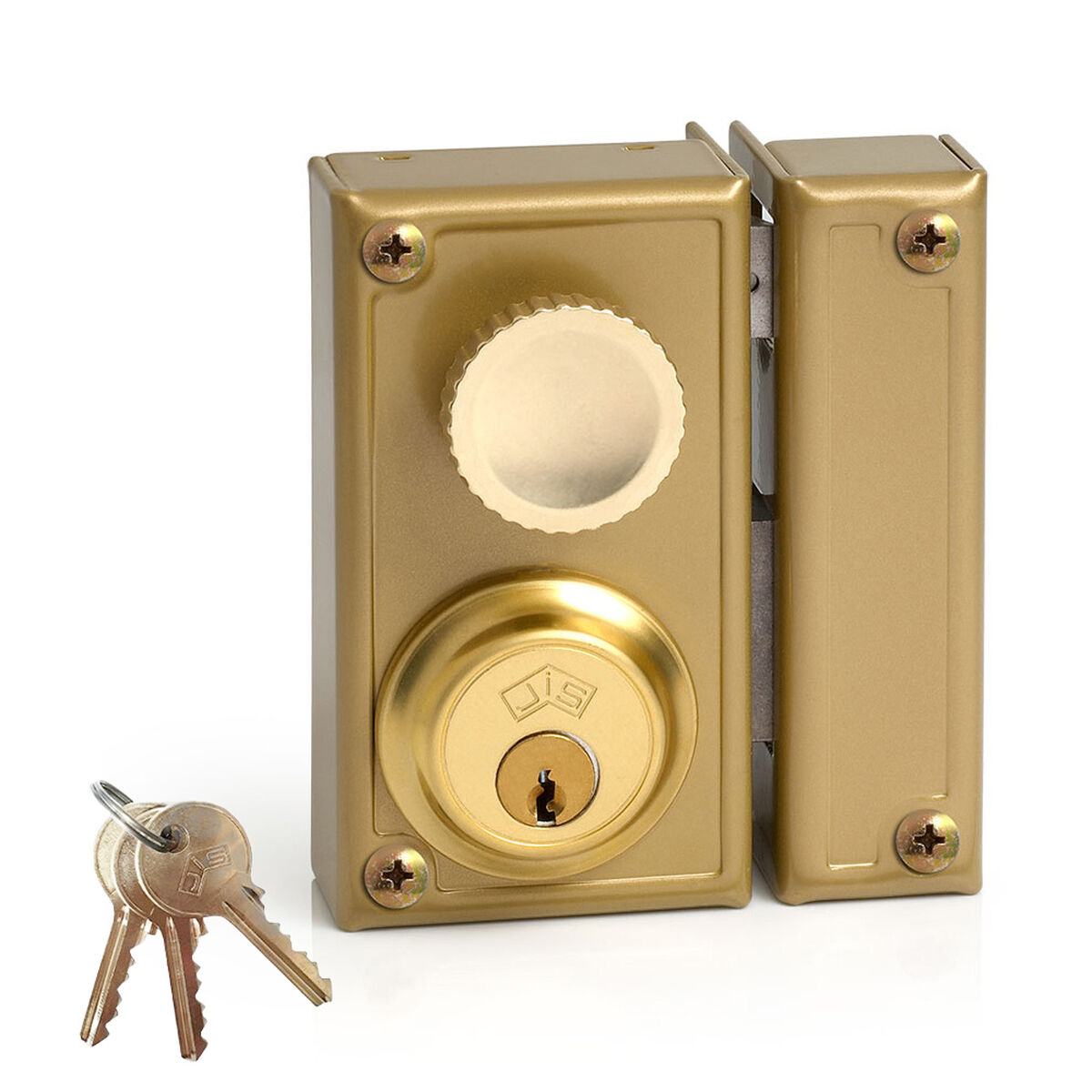 Fechadura de embutir Jis 34-6d Direita 60 mm Metal Aço Sobrepor