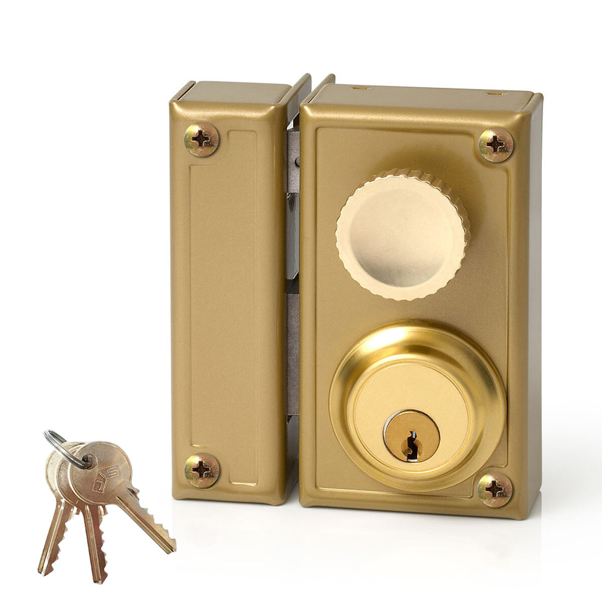 Fechadura de sobreposição Jis 34-6i Dourado 52 mm Esquerda Sobrepor
