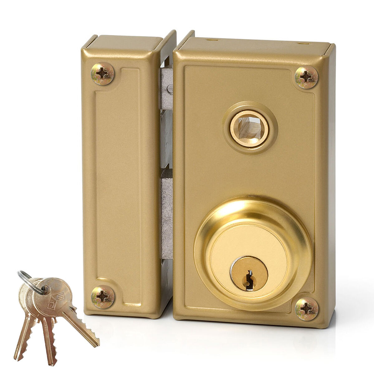 Fechadura de sobreposição Jis 35-6i Dourado 52 mm Esquerda Sobrepor