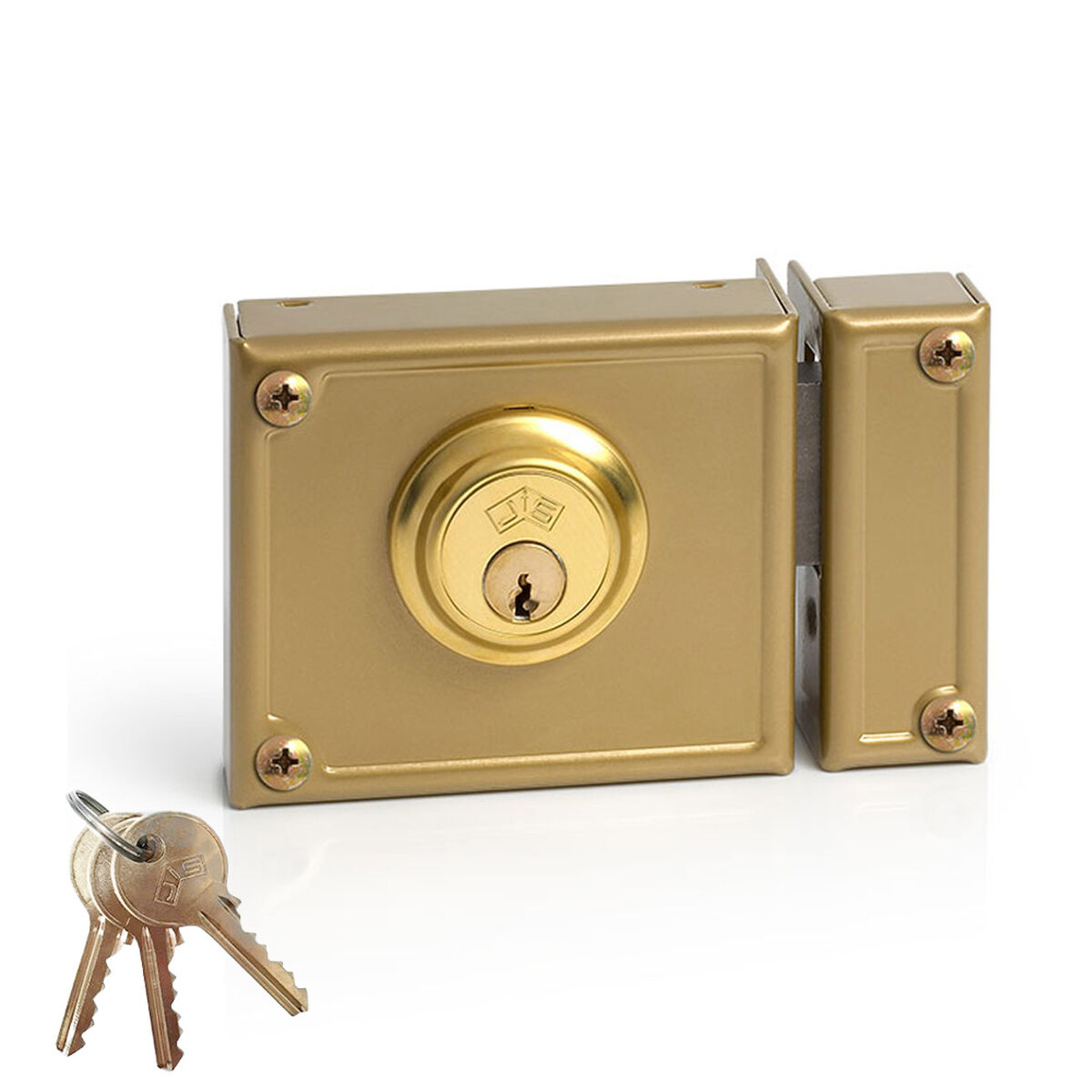 Fechadura de sobreposição Jis 11-10d Dourado Direita 100 mm Sobrepor