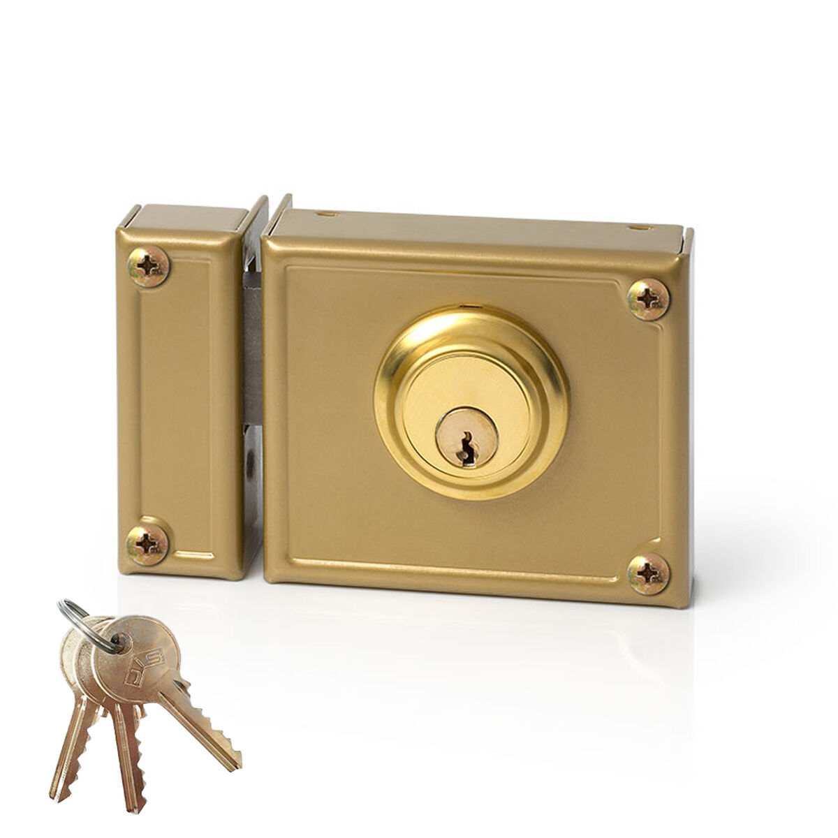 Fechadura de sobreposição Jis 11-10i Dourado 52 mm Esquerda 100 mm Sobrepor