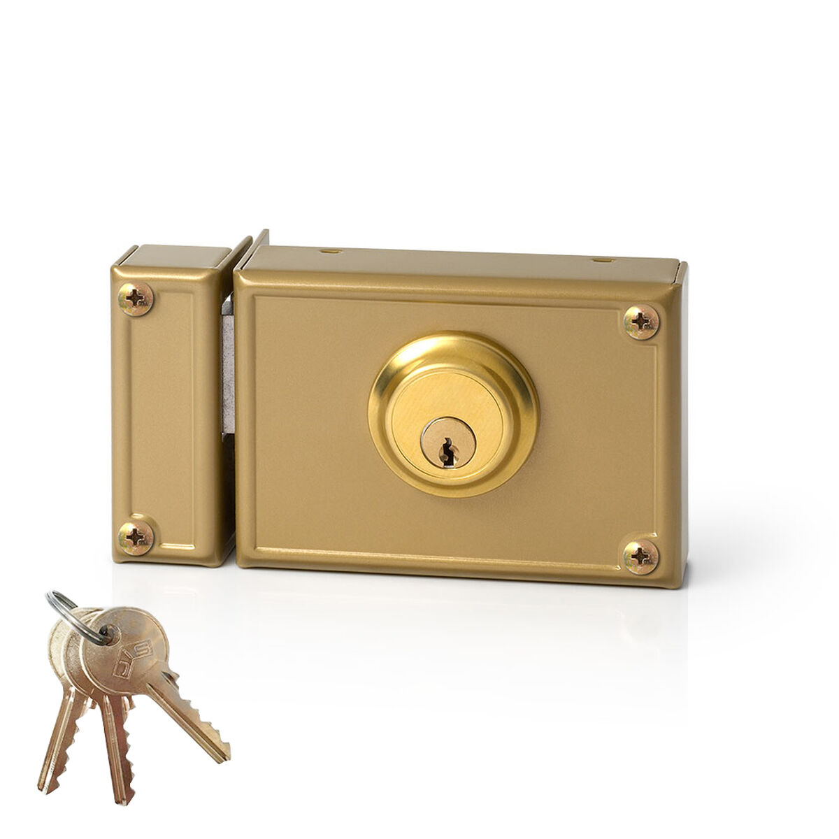 Fechadura de sobreposição Jis 11-12i Dourado 52 mm Esquerda 120 mm Sobrepor