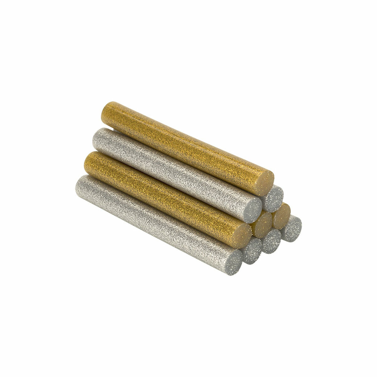 Barras de cola quente Salki 430206 Prateado Dourado Purpurina Decoração Ø 12 x 95 mm 125 g (12 Unidades)