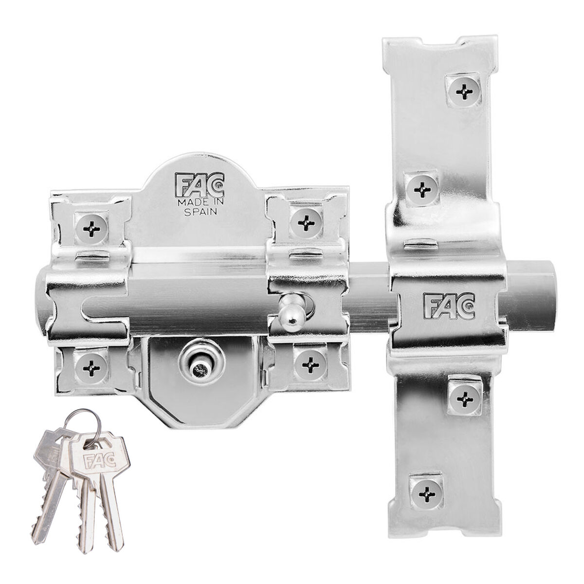 Ferrolho de segurança Fac 301-r/80 b Níquel Aço 80 mm 70 mm