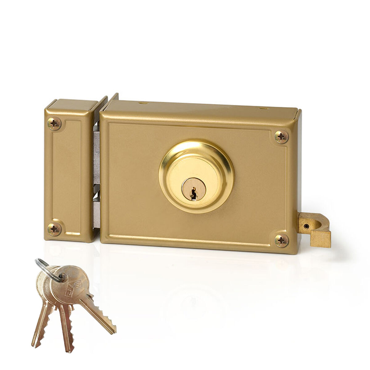Fechadura de sobreposição Jis 12-12i Dourado 52 mm Esquerda 120 mm Sobrepor