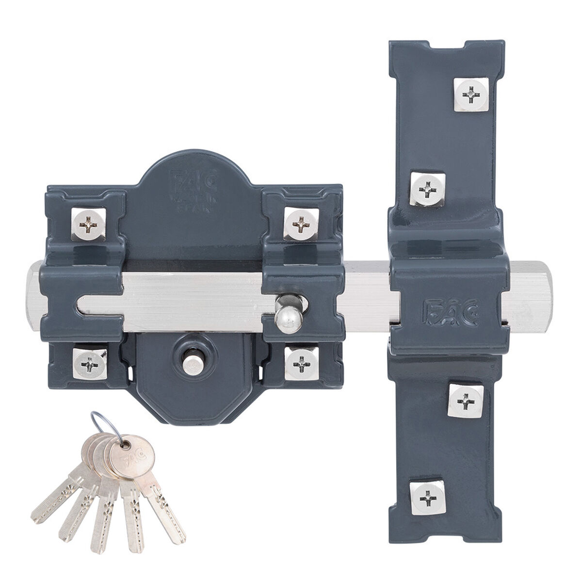 Ferrolho de segurança Fac 301-r/80 Aço Cinzento escuro 50 mm 80 mm