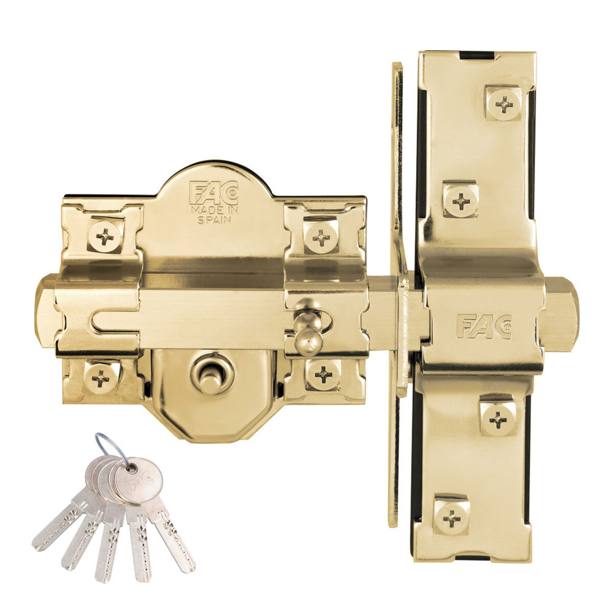 Ferrolho de segurança Fac 946-rp/80 UVE Anti-Bumping Dourado Aço 50 mm
