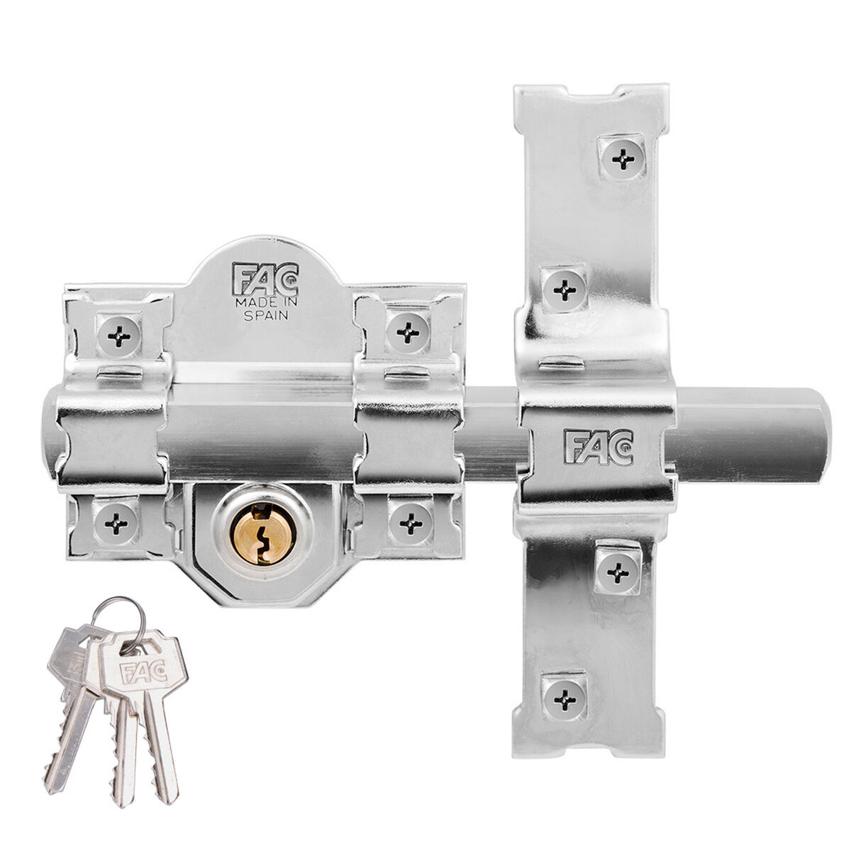 Ferrolho de segurança Fac 301-l/80 Níquel Aço 50 mm 80 mm