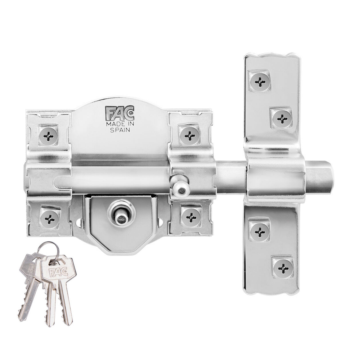 Ferrolho de segurança Fac 300-r/80 Níquel Aço 40 mm 80 mm