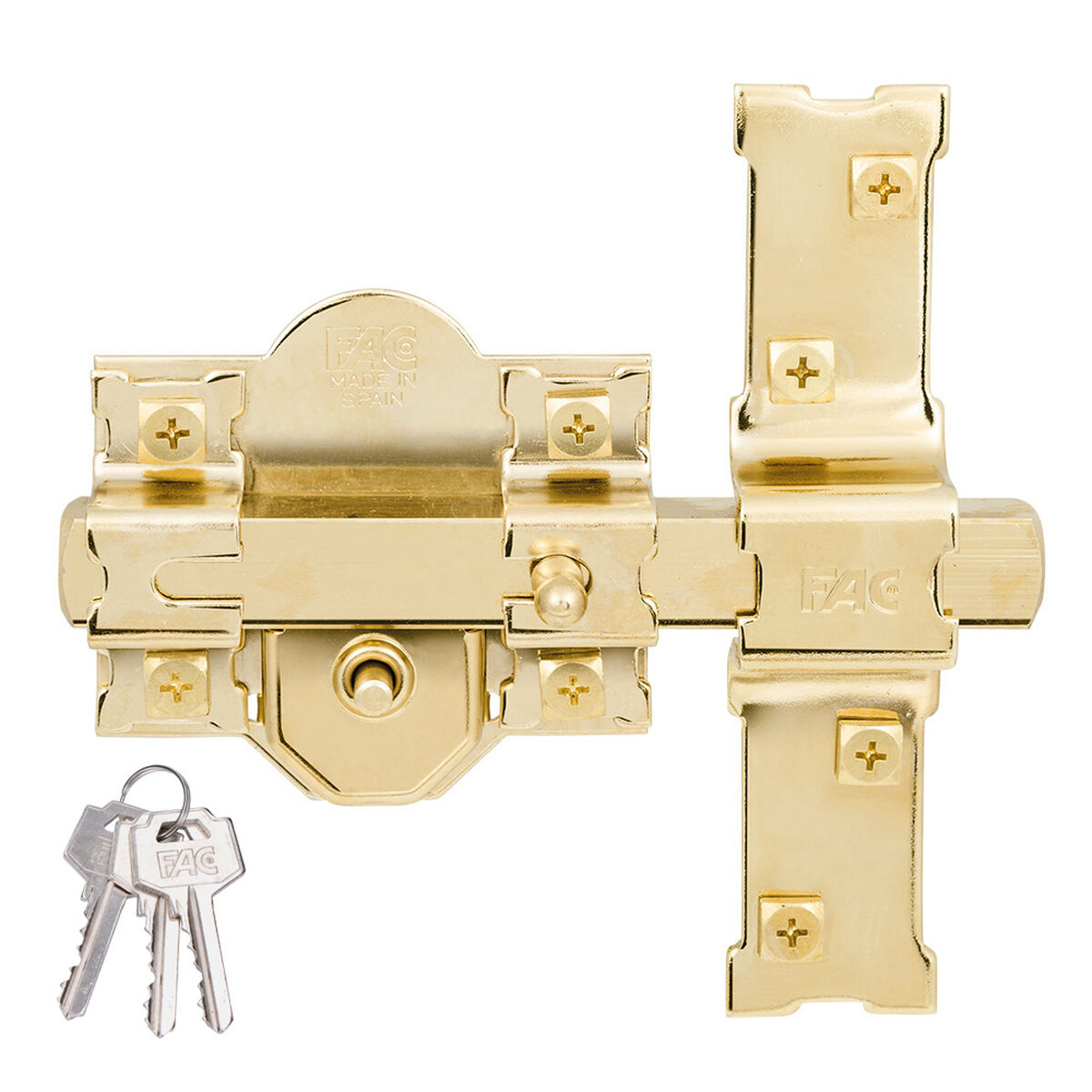 Ferrolho de segurança Fac 301-r/80 Dourado Aço 50 mm 80 mm