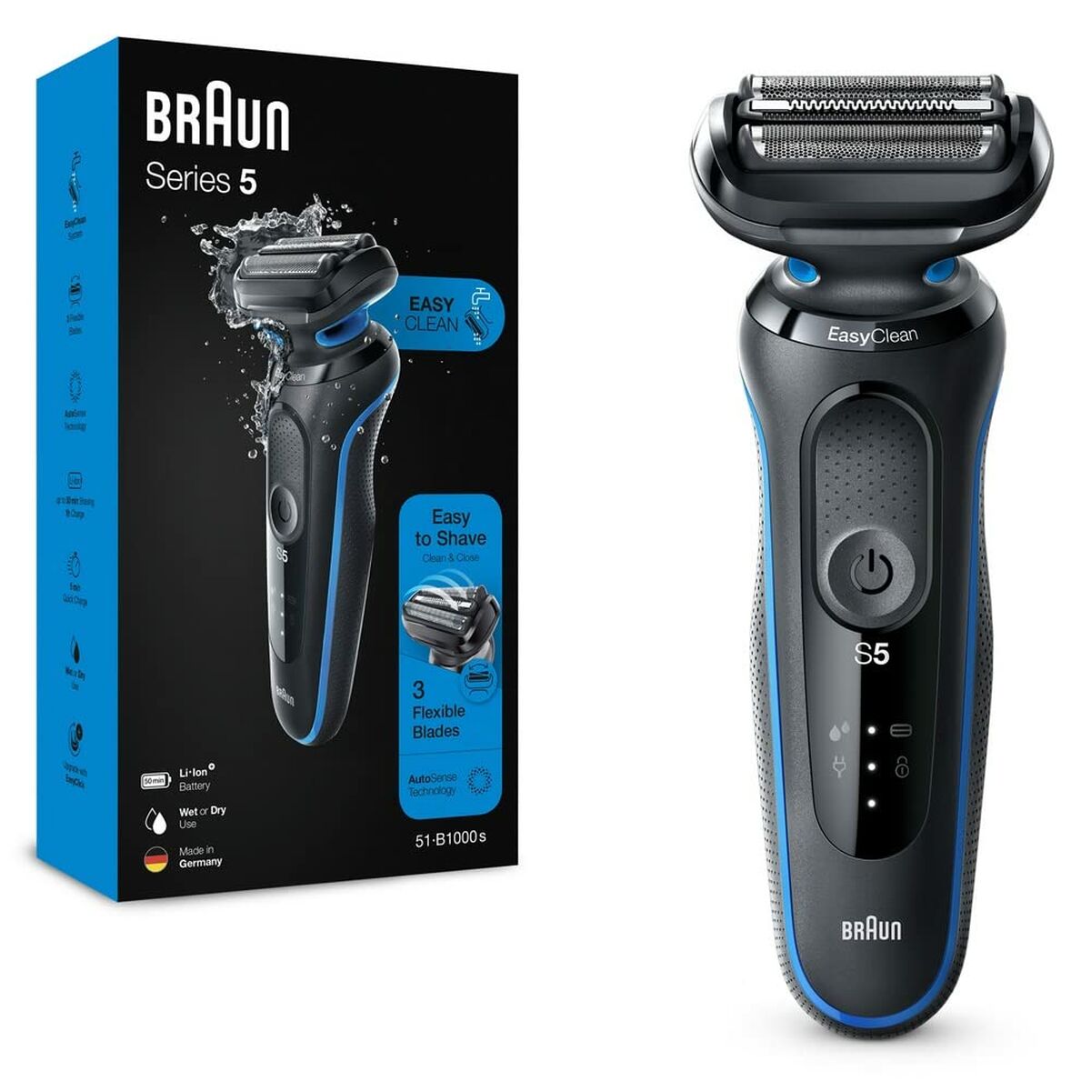 Máquina de Barbear Braun 5 51-B1000s Azul