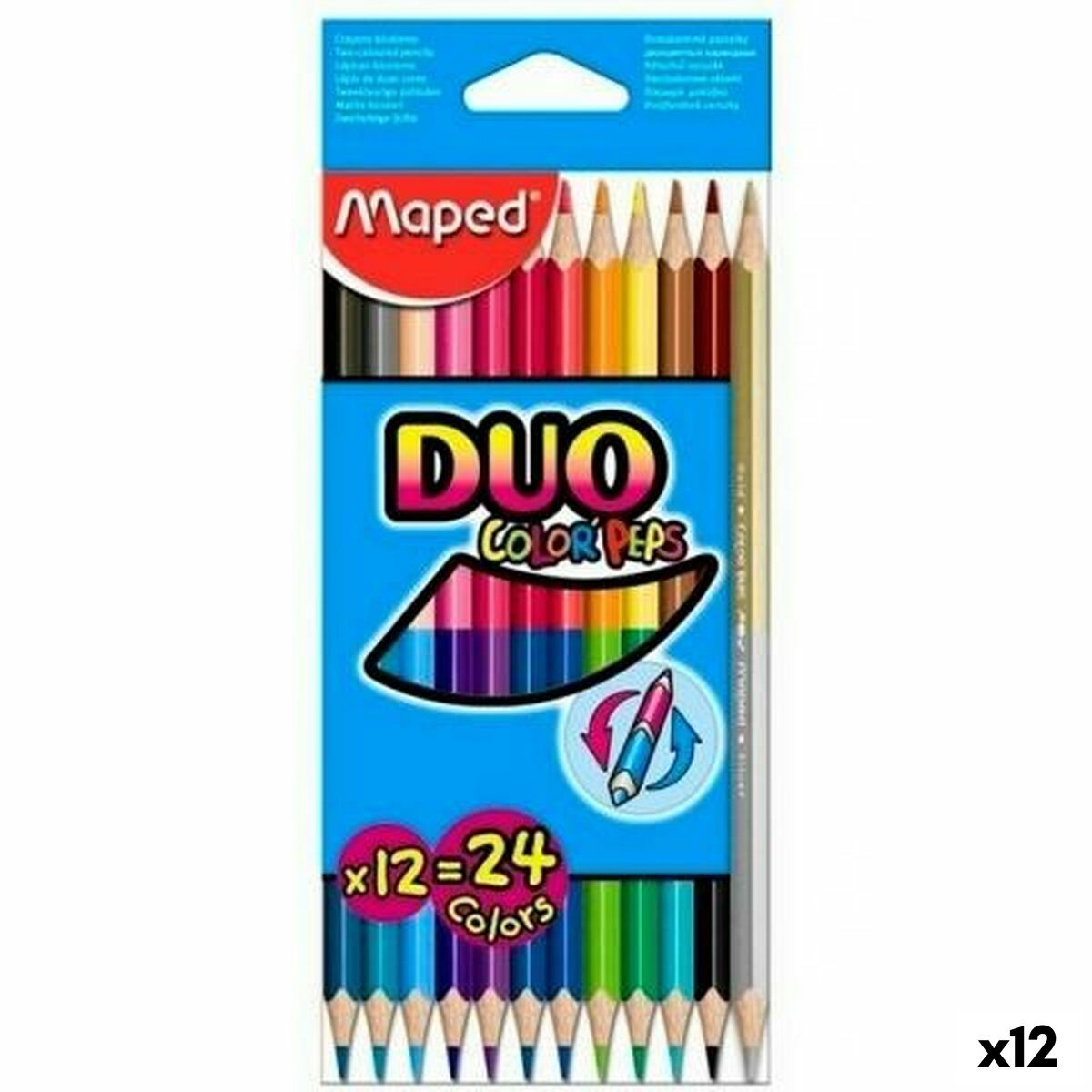 Lápis de cores Maped Duo Color' Peps Multicolor Ponta dupla 12 Peças (12 Unidades)