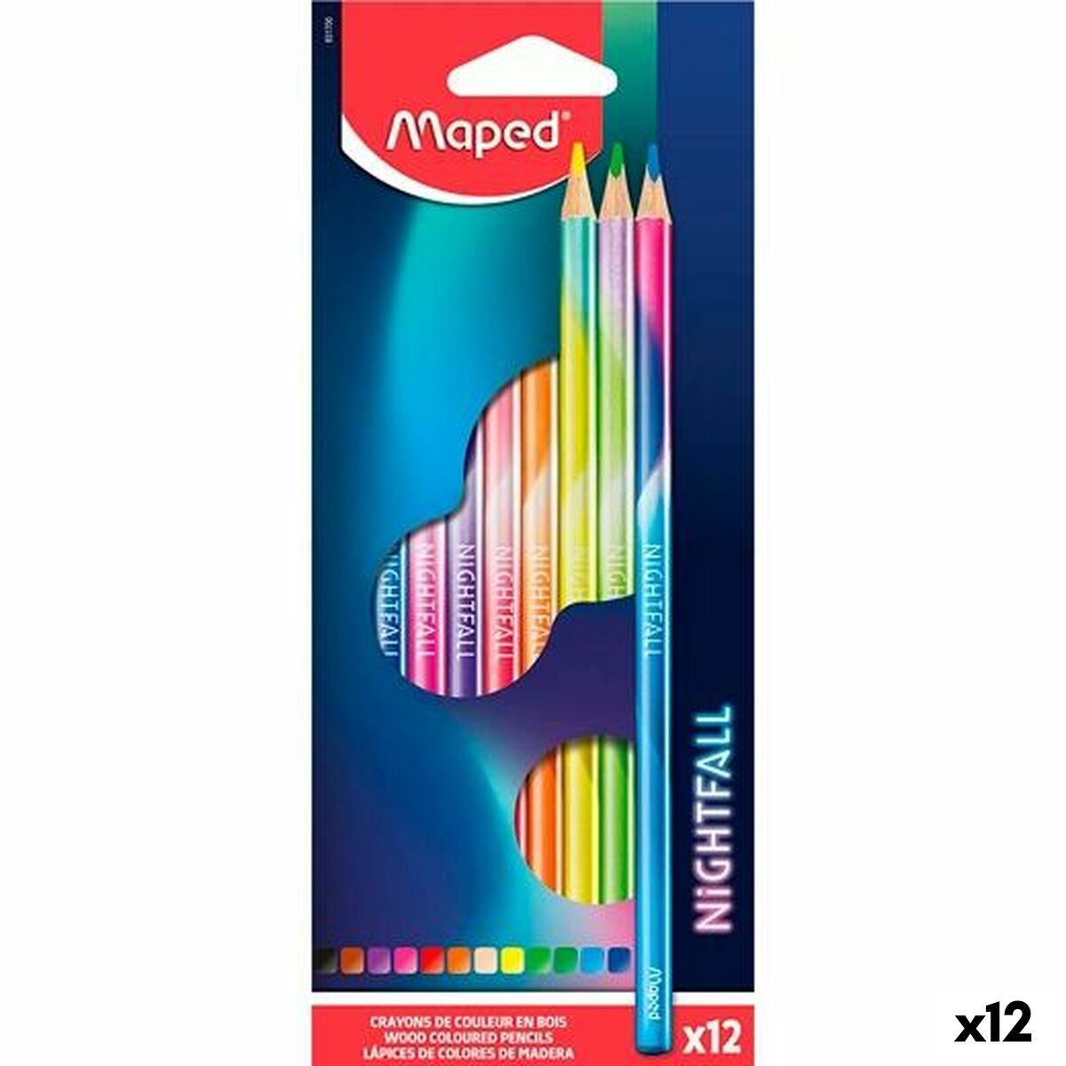 Lápis de cores Maped Nightfall Multicolor 12 Peças (12 Unidades)