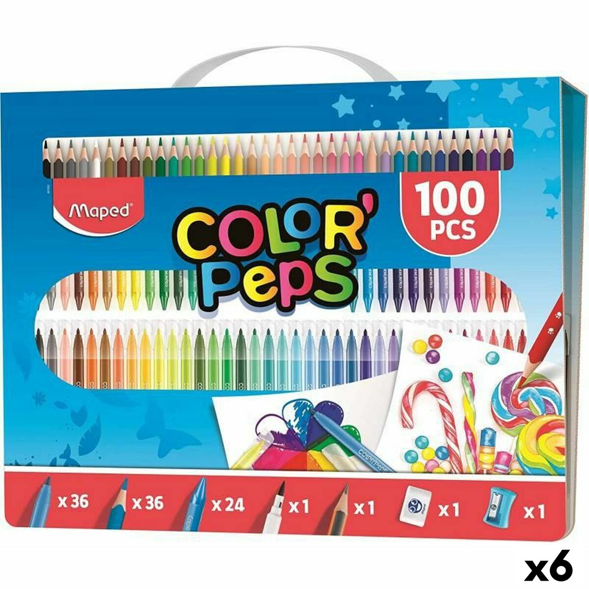 Lápis de cores Maped Multicolor 100 Peças (6 Unidades)
