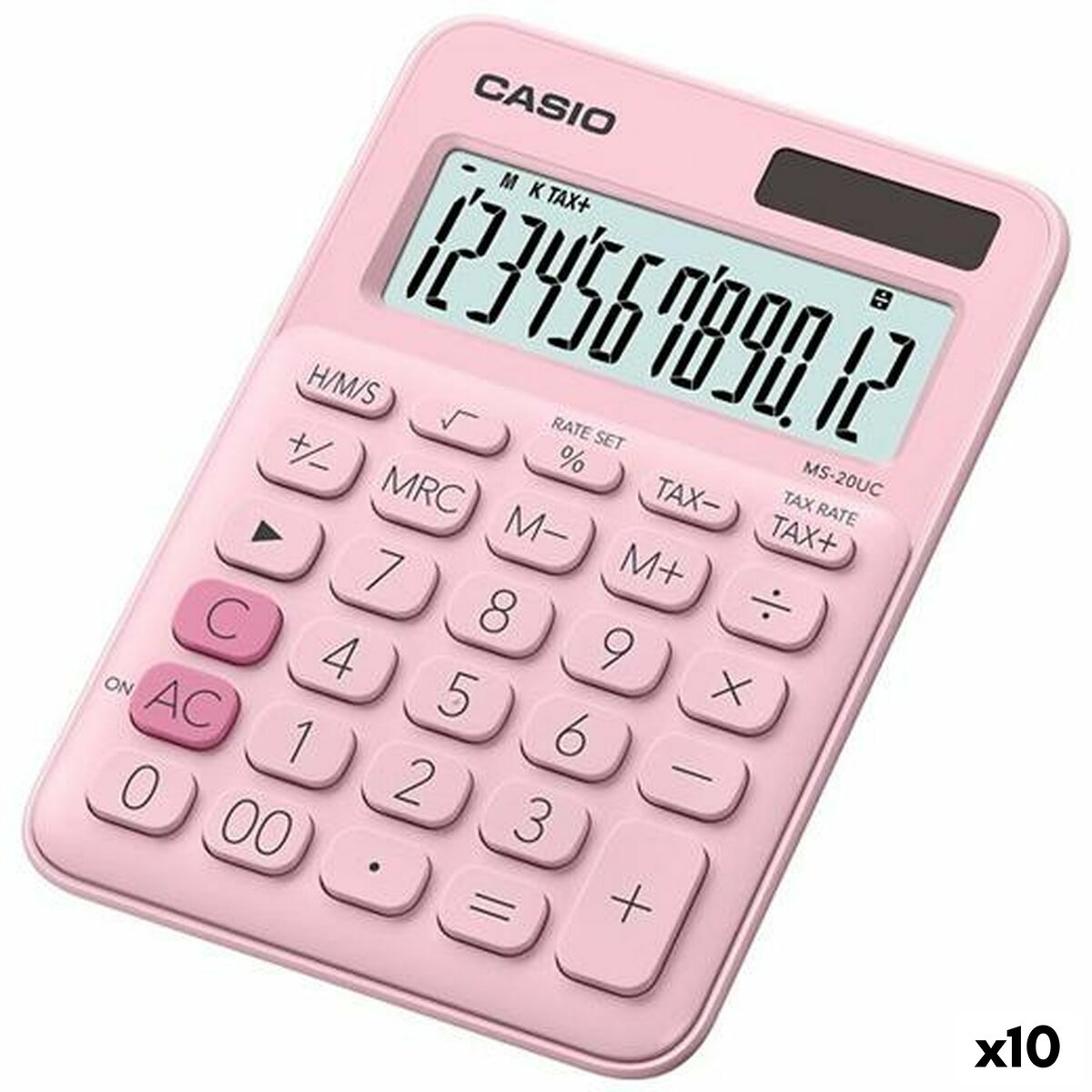 Calculadora Casio MS-20UC Cor de Rosa 2,3 x 10,5 x 14,95 cm (10 Unidades)