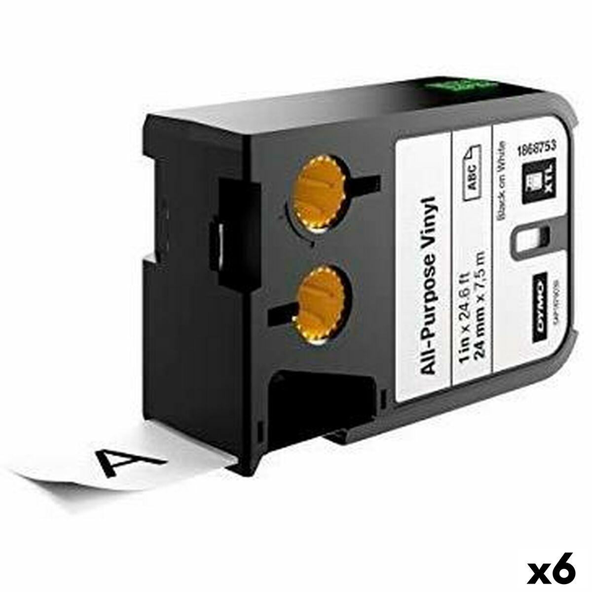 Fita de transferência térmica Dymo Branco Preto 24 x 7,5 mm Etiqueta (6 Unidades)
