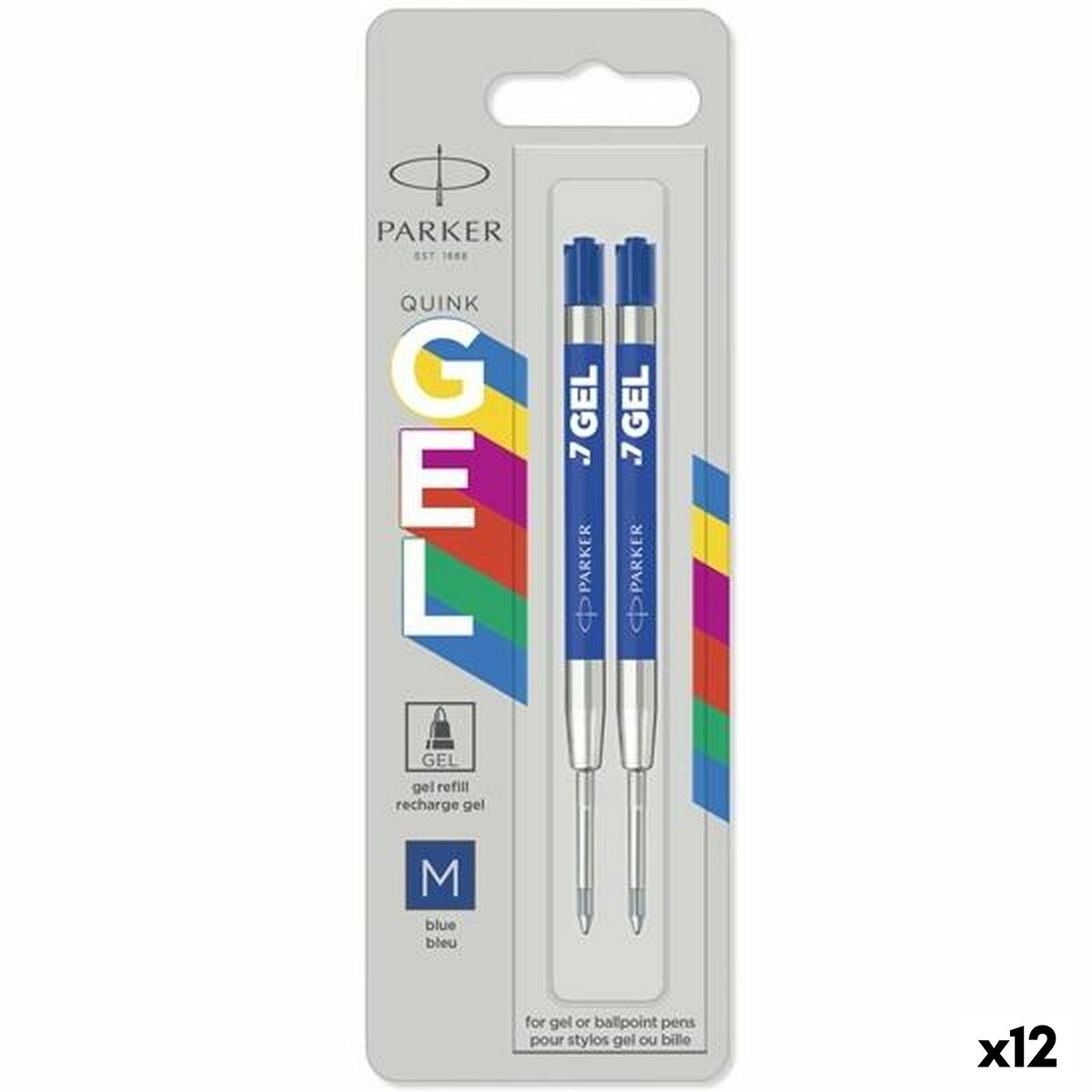 Caneta sobresselente Parker Jotter 2 Peças Azul (12 Unidades)