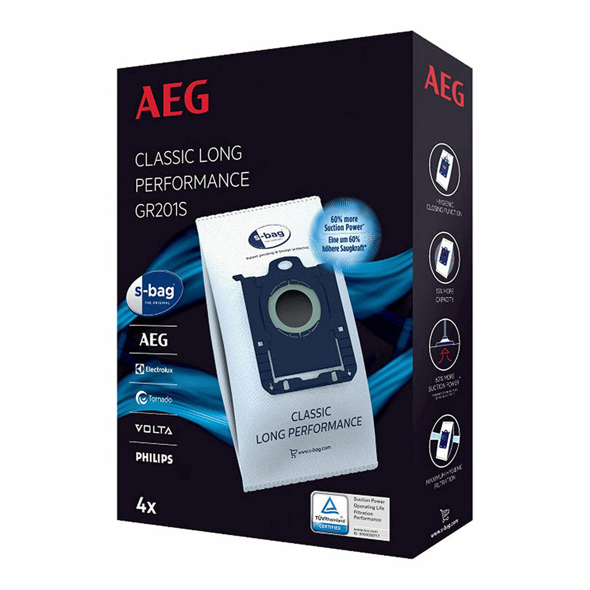 Bolsa Sobresselente para Aspirador Sil.ex Electrolux, Philips, AEG (4 Unidades)